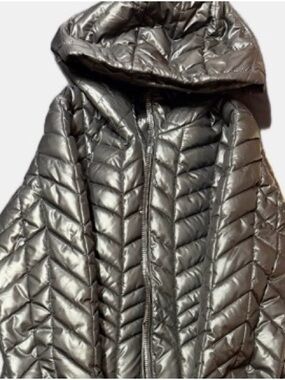 Men’s Kenneth Cole Black Midi Length Hooded Puffer Jacket